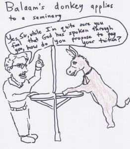 Balaam's donkey applies to seminary
